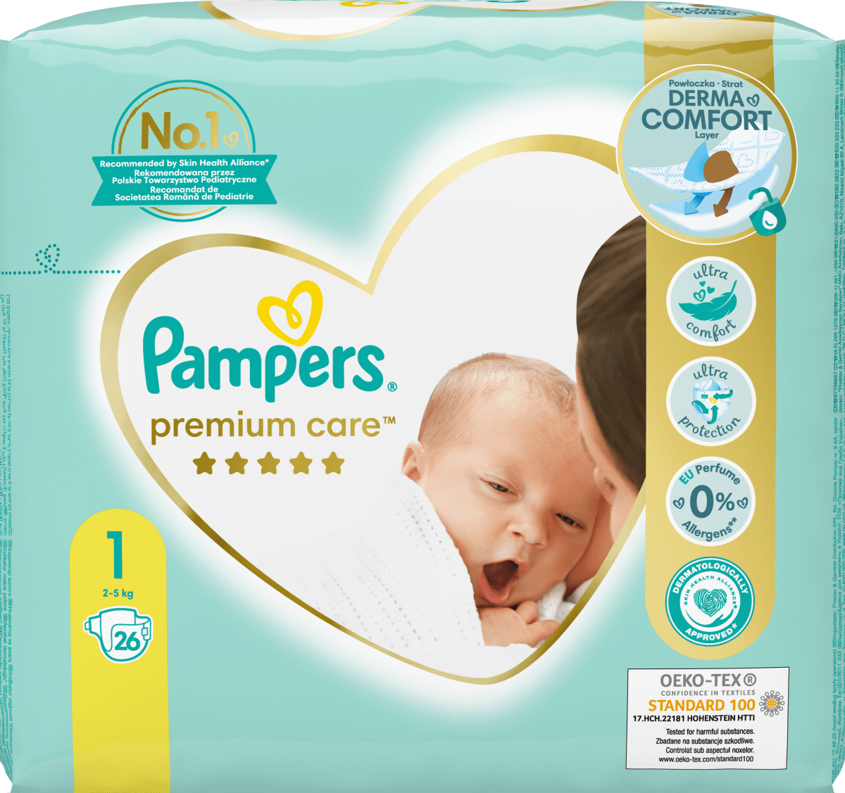 pampers premium 2 mini białe i zielone