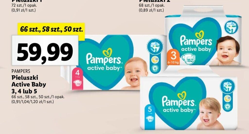 pampers active baby 3 70 szt