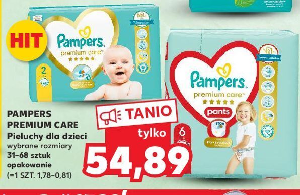 zielone male kulki w kupce niemowlaka pampers