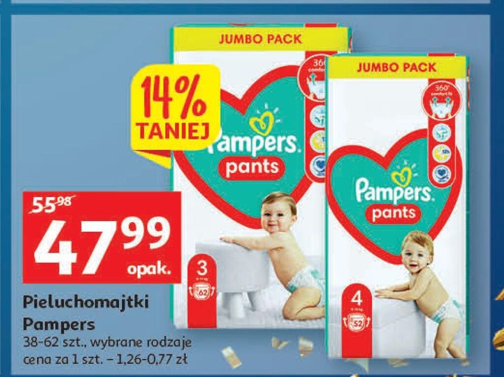 pieluchomajtki pampers 52szt