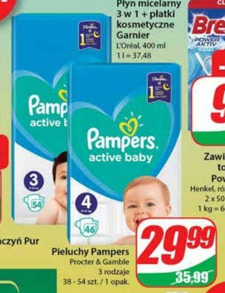 pampers aktiv baby roz 5 64 szt