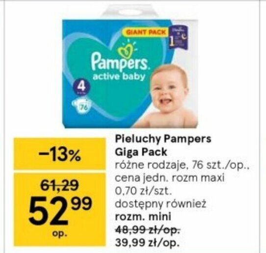 pampers rozmiary a waga