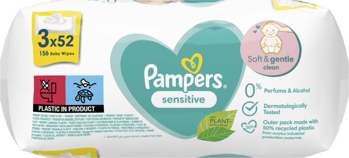 pampers sensitive chusteczki nawilżane 4x56 szt